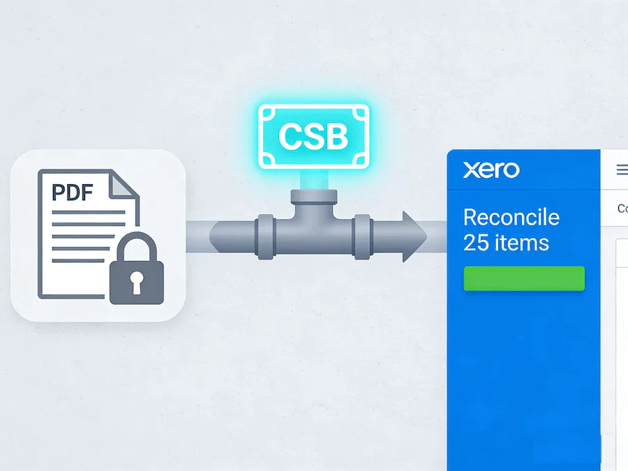 Connecting PDF Bank Statements to Xero Reconcile Screen