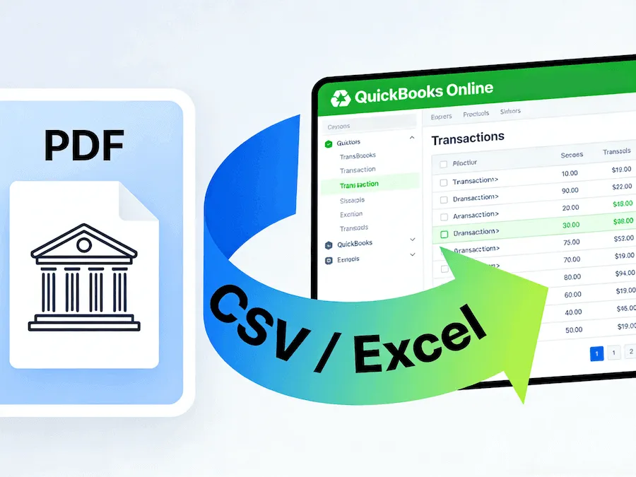 Visualizing the workflow: From PDF Statement to QuickBooks Bank Feed